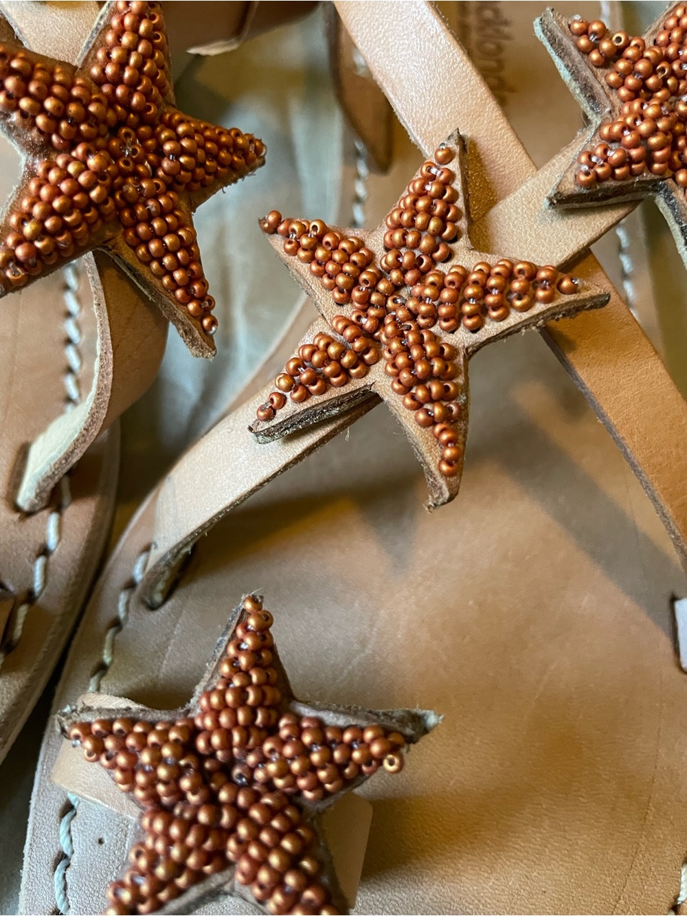 NWT Laidback London Rust Star Embellished Sandals - Picture 3 of 10